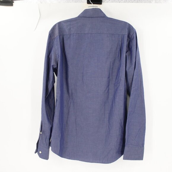 Teddy Stratford Shirt Mens 2 Blue Button Up Hidden Zipper Long Sleeve Preppy - Picture 8 of 12